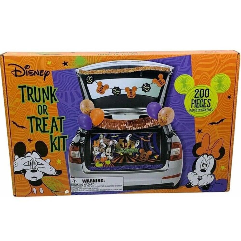 NEW Disney Mickey & Minnie Halloween Trunk Or Treat Kit Decor 200 Piece Display